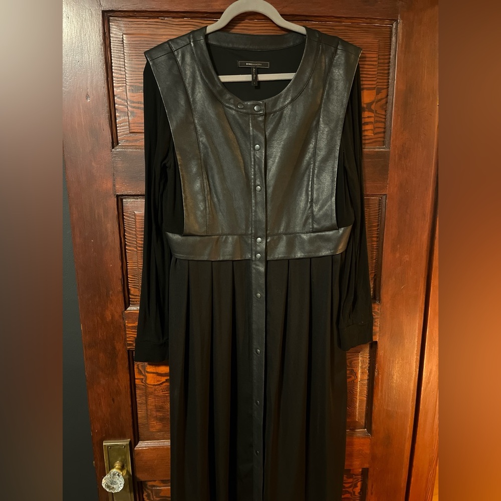 BCBG MIDI Leather Dress